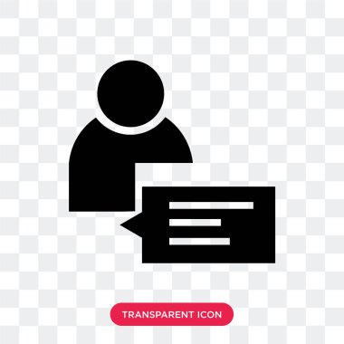 Saydam arka plan üzerinde Monolo izole monolog vektör simgesi