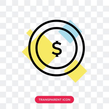 Saydam arka plan üzerinde sikke logosu d izole sikke vektör simgesi