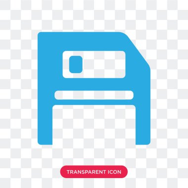 Saydam arka plan üzerinde i izole disket vektör simgesi