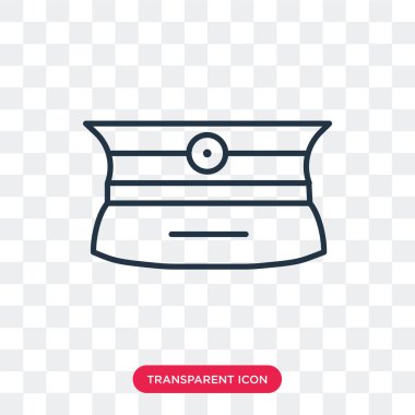 Polis şapka vektör simgesi, şeffaf arka plan üzerinde izole polis logo tasarımı şapka.