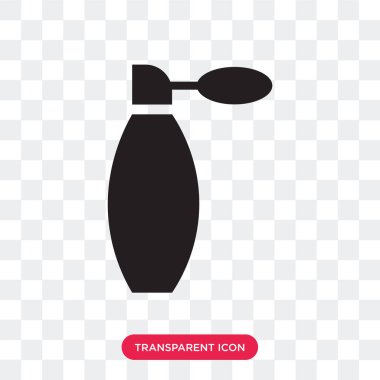 Saydam arka plan üzerinde parfüm izole parfüm vektör simgesi 