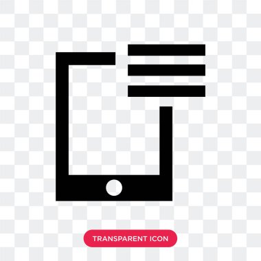 Saydam arka plan üzerinde T izole dokunsal tablet vektör simgesi