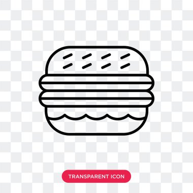 Saydam arka plan üzerinde Burger logo tasarımı izole Burger vektör simgesi