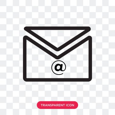 E-posta vektör simgesi şeffaf arka plan üzerinde e-posta logo izole