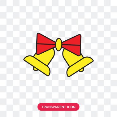 Saydam arka plan üzerinde çan logosu d izole Bell vektör simgesi