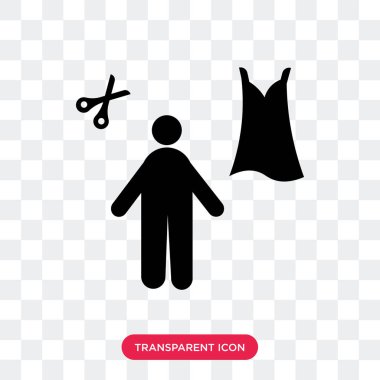 Şeffaf arka plan üzerinde elbise izole terzi vektör simgesi