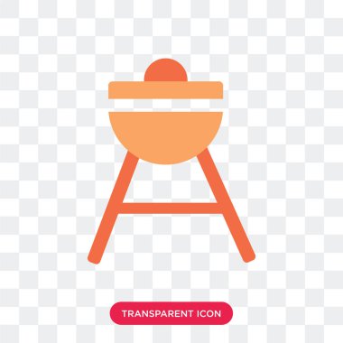 Saydam arka plan üzerinde Barbekü logo des izole Barbekü vektör simgesi