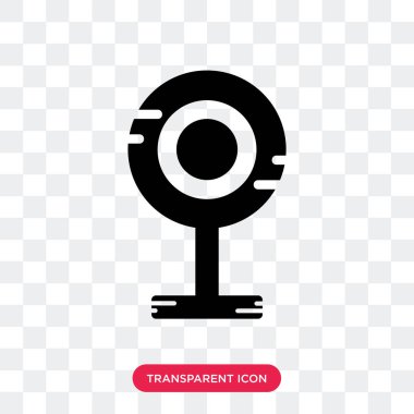 Saydam arka plan üzerinde Webcam lo izole Webcam vektör simgesi