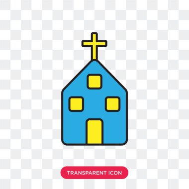 Saydam arka plan üzerinde kilise lo izole kilise vektör simgesi