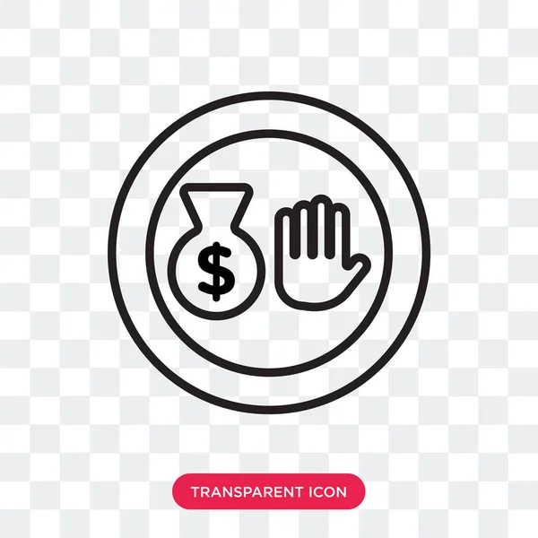 Bolsa de dinero icono de vector aislado sobre fondo transparente, Dinero — Vector de stock