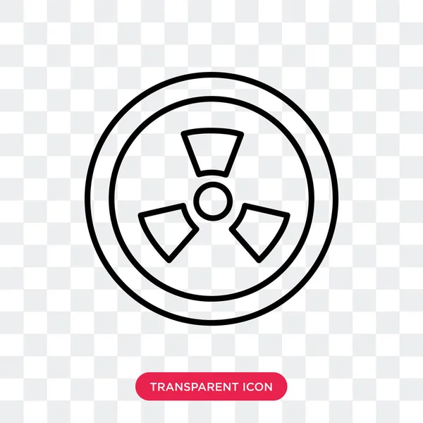 Ícone de vetor radioativo isolado em fundo transparente, design de logotipo radioativo — Vetor de Stock