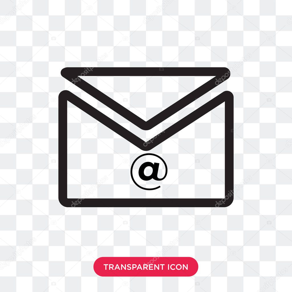 Email vector icon isolated on transparent background, Email logo concept
