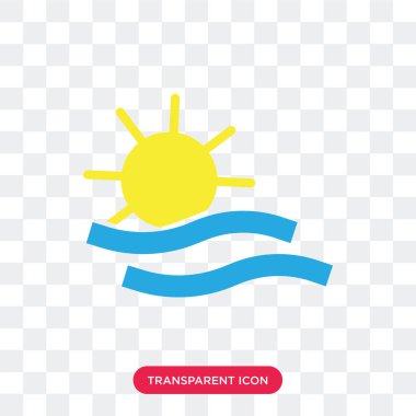 Deniz ve güneş vektör simge şeffaf arka plan üzerinde deniz izole 