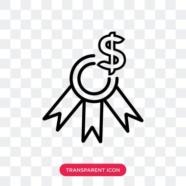 Saydam arka plan üzerinde Ödülü logosu izole Ödülü vektör simgesi