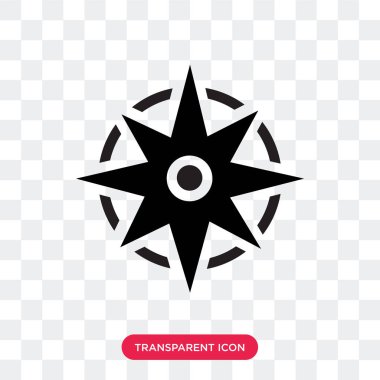 Saydam arka plan üzerinde pusula izole pusula vektör simgesi 