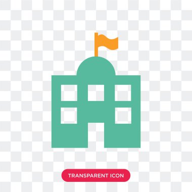 Saydam arka plan üzerinde okul lo izole okul vektör simgesi