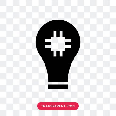 Saydam arka plan üzerinde ışık izole ampul vektör simgesi