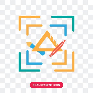 Saydam arka plan üzerinde izole okul malzeme vektör simgesi, 