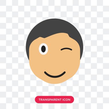 Saydam arka plan üzerinde Wi izole kırpışan gülümseme vektör simgesi