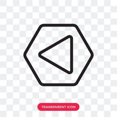 Saydam arka plan üzerinde sol izole sol ok vektör simgesi 