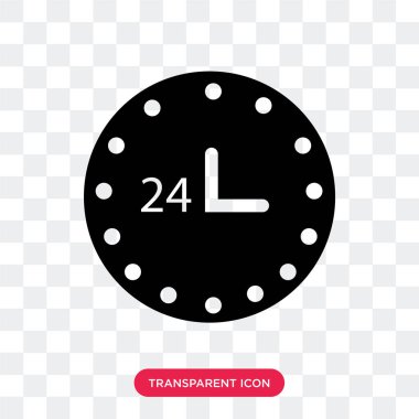saydam arka plan üzerinde 24 saat logo izole 24 hr vektör simgesi