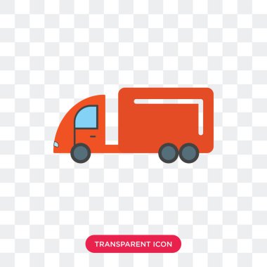 Saydam arka plan üzerinde Mov izole hareket kamyon vektör simgesi