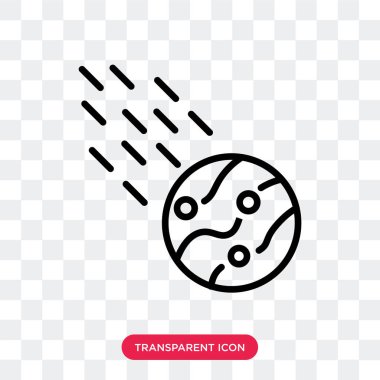 Saydam arka plan üzerinde Astero izole asteroitler vektör simgesi