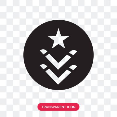 Şeffaf arka plan, rütbe logosu d izole vektör simge rütbe