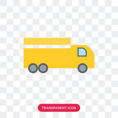 Saydam arka plan üzerinde D izole teslimat kamyonu vektör simgesi