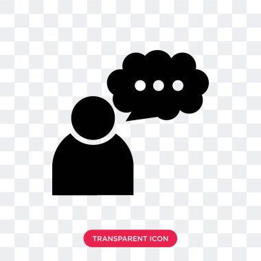 Vektör simgesi üzerinde şeffaf arka plan izole düşünme, düşünme