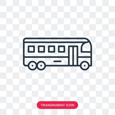 Saydam arka plan üzerinde otobüs logo tasarımı izole otobüs vektör simgesi