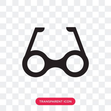 Dikdörtgen gözlük vektör simgesi üzerinde şeffaf backg izole