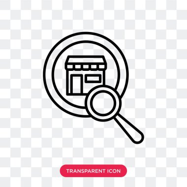 Saydam arka plan üzerinde arama logo tasarımı izole arama vektör simgesi