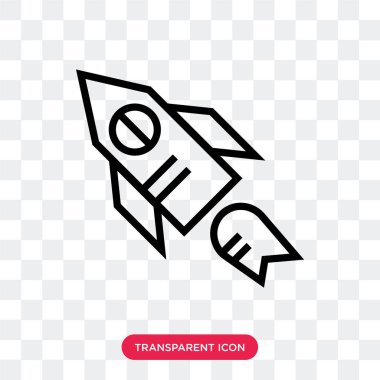 Saydam arka plan üzerinde roket lo izole roket vektör simgesi