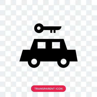 Kiralık bir araba vektör simgesi izole şeffaf arka plan üzerinde 