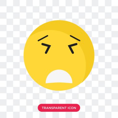 Saydam arka plan üzerinde izole umutsuz gülümseme vektör simgesi, 