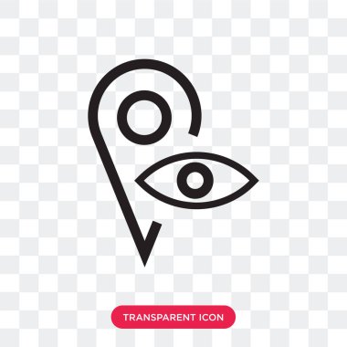 Saydam arka plan üzerinde Locatio izole konum vektör simgesi