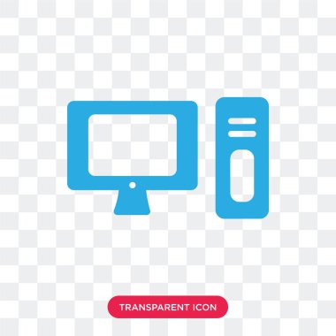 Saydam arka plan üzerinde Compute izole bilgisayar vektör simgesi