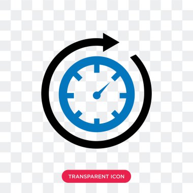 Saydam arka plan üzerinde Tim izole vektör simge geçen zaman