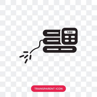 Saydam arka plan üzerinde Explos izole patlayıcı vektör simgesi