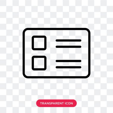 Saydam arka plan üzerinde liste logosu d izole listesi vektör simgesi