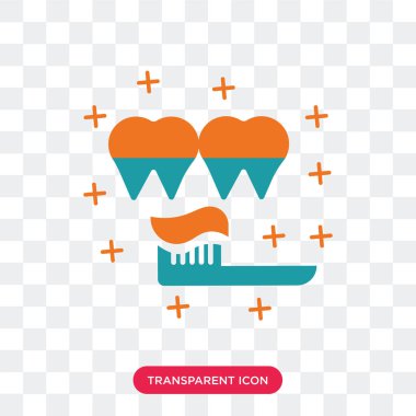 Saydam arka plan üzerinde diş izole diş fırçası vektör simgesi