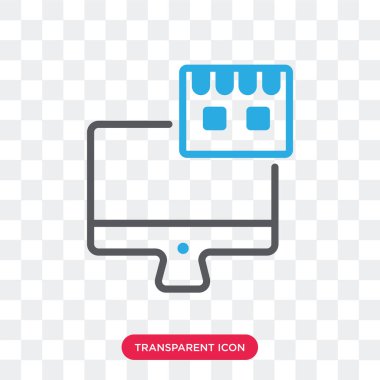 Saydam arka plan üzerinde Onli izole online alışveriş vektör simgesi