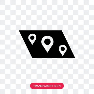 Şeffaf arka plan, harita logo des izole vektör simge göster