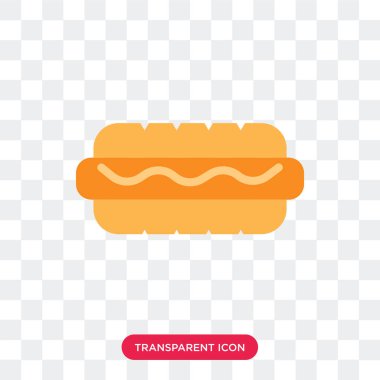 Saydam arka plan üzerinde sosisli sandviç izole sosisli sandviç vektör simgesi 