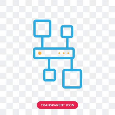 Hiyerarşik yapısı vektör simgesi üzerinde şeffaf backg izole