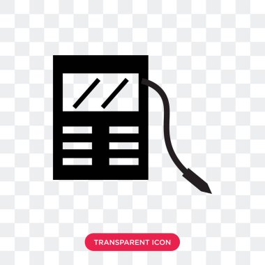 Saydam arka plan üzerinde orada izole termometre vektör simgesi