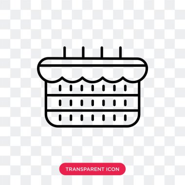 Saydam arka plan üzerinde pasta logo tasarımı izole kek vektör simgesi