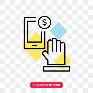 Saydam arka plan üzerinde P izole ödeme yöntemi vektör simgesi