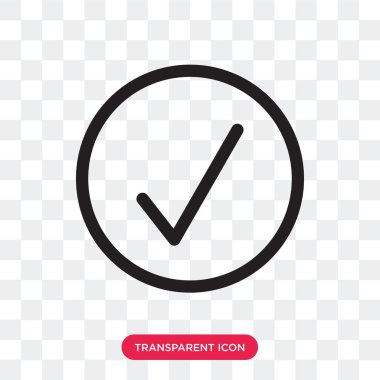 Saydam arka plan üzerinde onay logo izole onay vektör simgesi